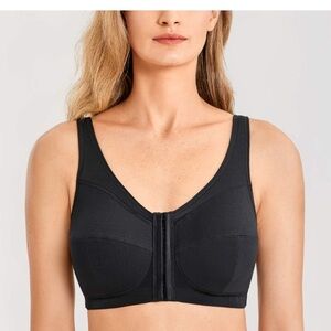 LAUDINE Women Front Closure Wireless Back Support Full Coverage Posture Bra 54D